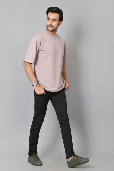 Solid Flirt Baby Pink Color Oversized T-Shirt