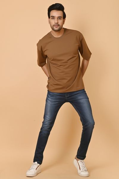Solid Homme Brown Color Oversized T-Shirt