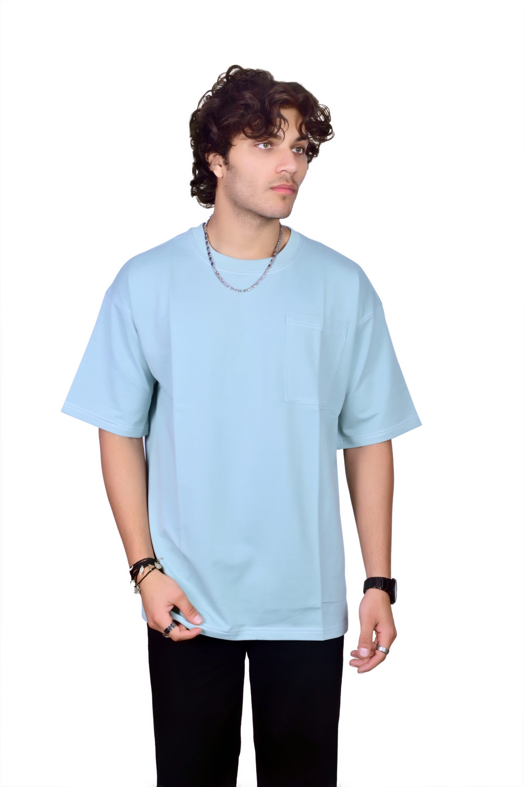 Stitch Bright Blue Colour Oversized T-Shirt