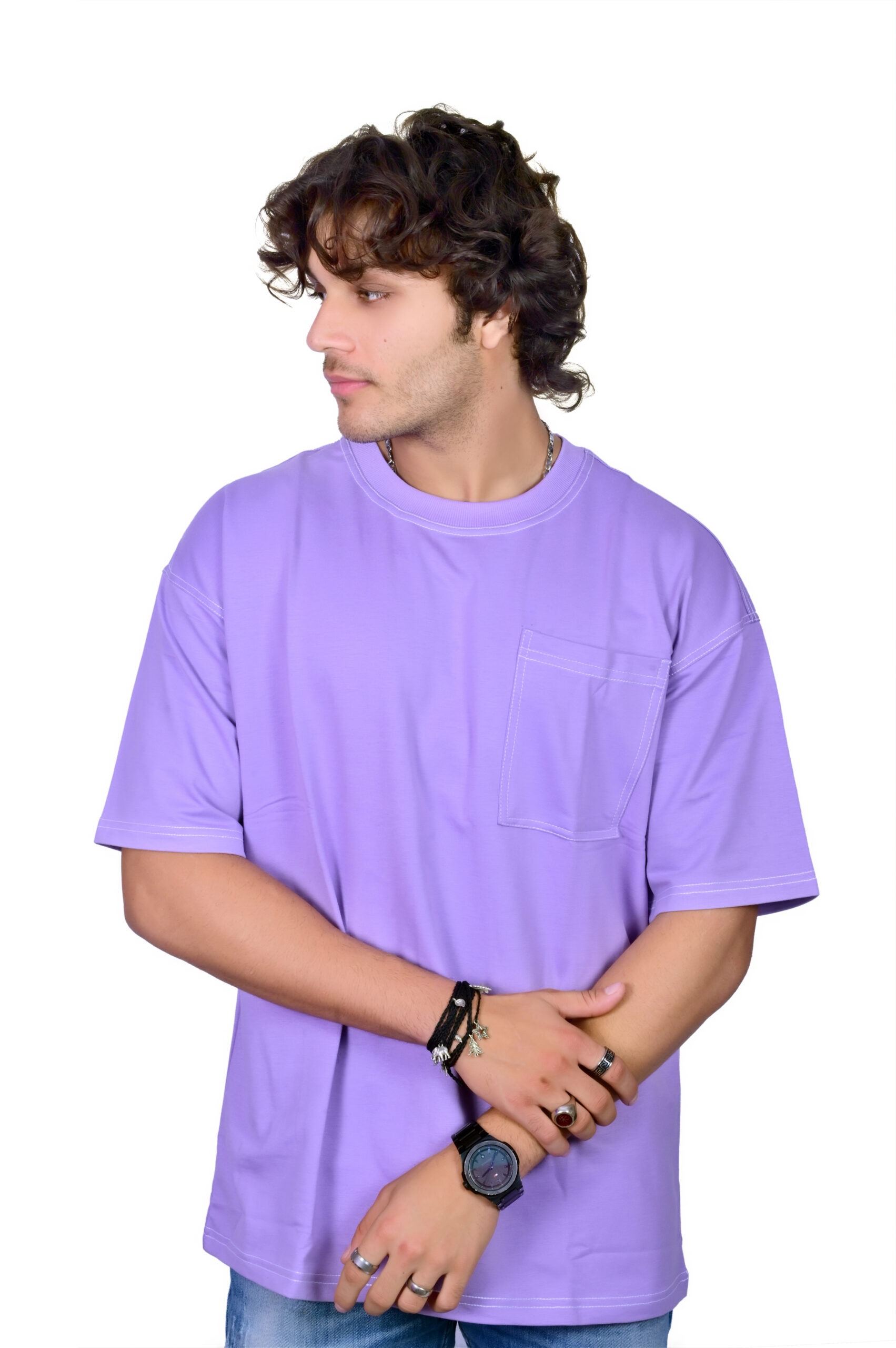 Stitch Lavender Colour Oversized T-Shirt