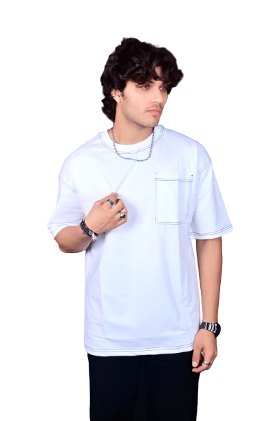 Stitch White Colour Oversized T-Shirt