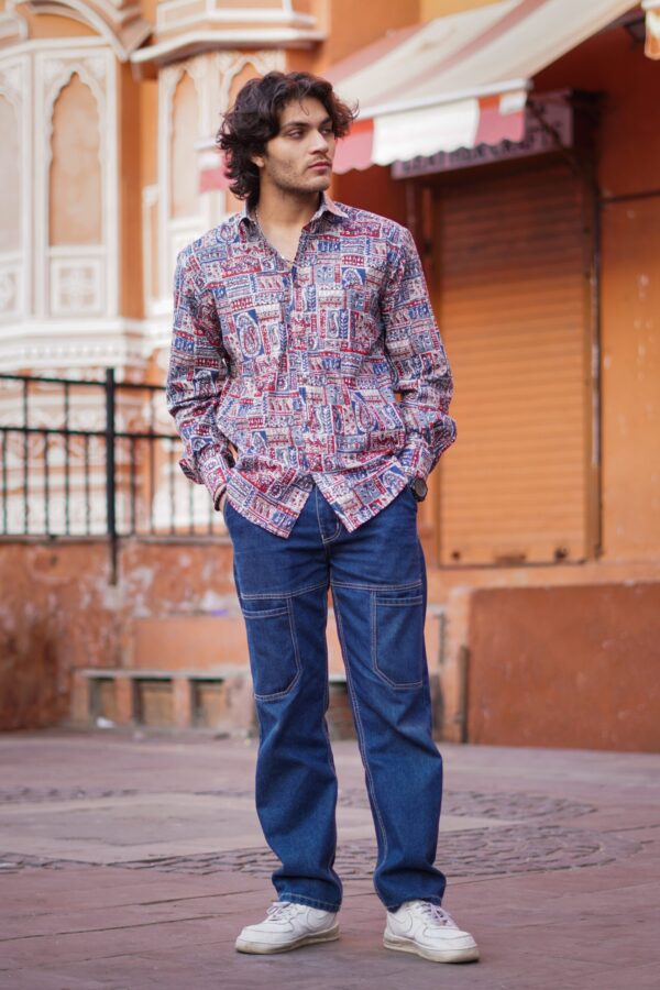 Full Sleeve Cotton Kalamkari Printed Shirt