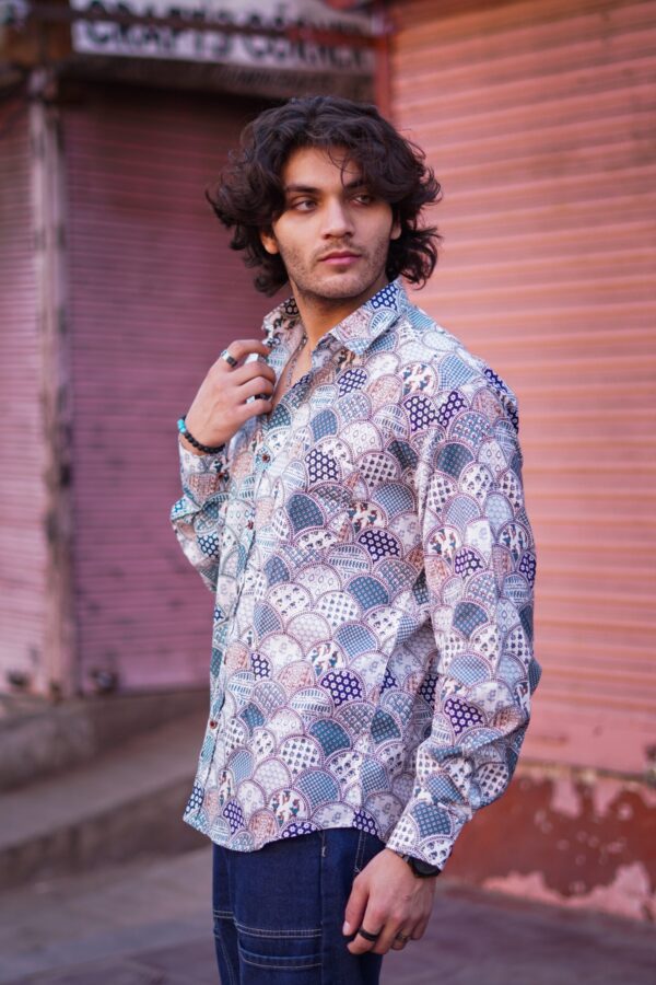 Full Sleeve Abstract Printed Shirt - Image 2