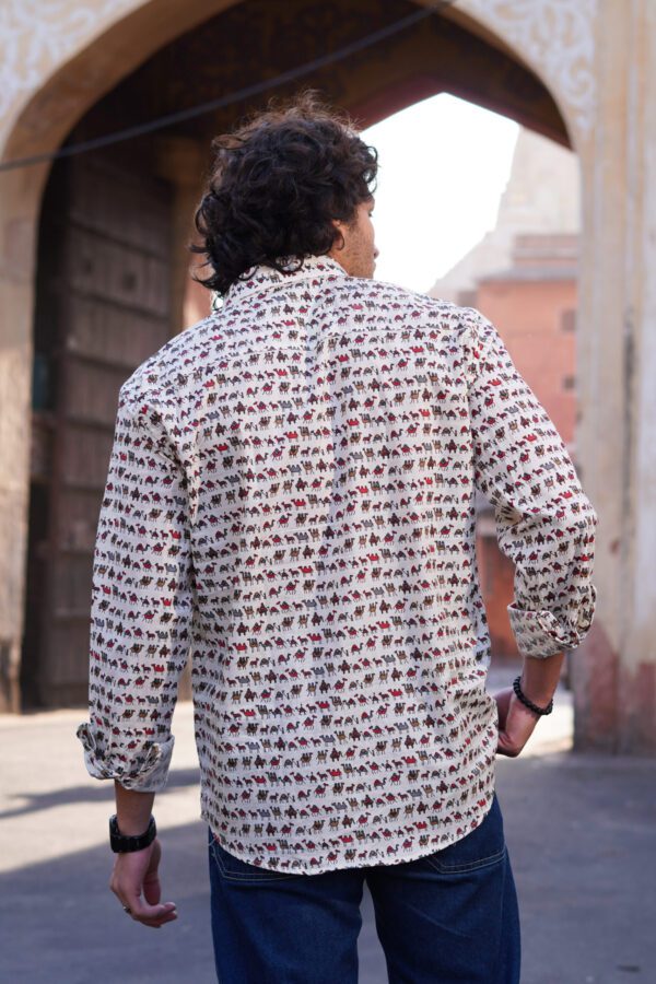 Multicolour Camel Printed Full Sleeve Shirt - Image 4