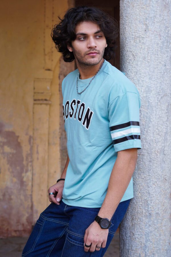 Green Boston Cotton Oversized Back Print T-shirt