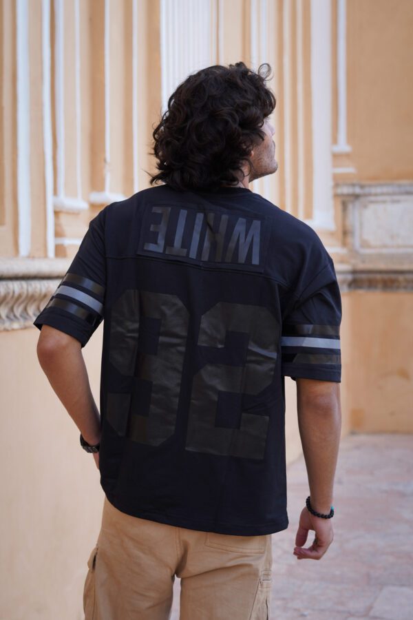 Black Boston Cotton Oversized Back Print T-shirt