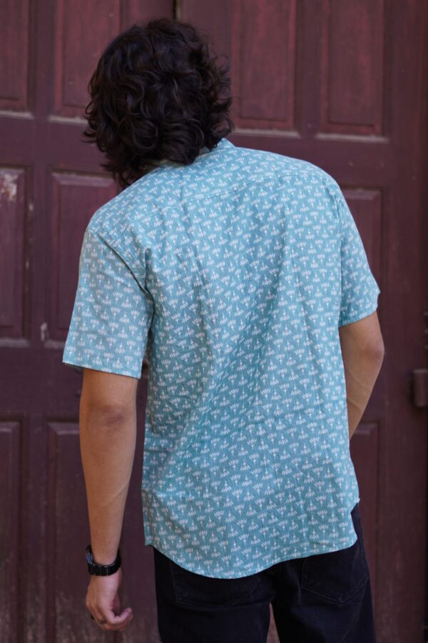 Rajasthani Hand Block Printed Half Sleeve Shirt - Image 4