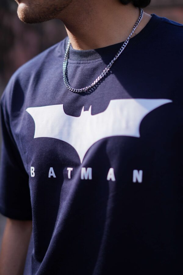 Blue BATMAN 3D Logo Oversized T-shirt