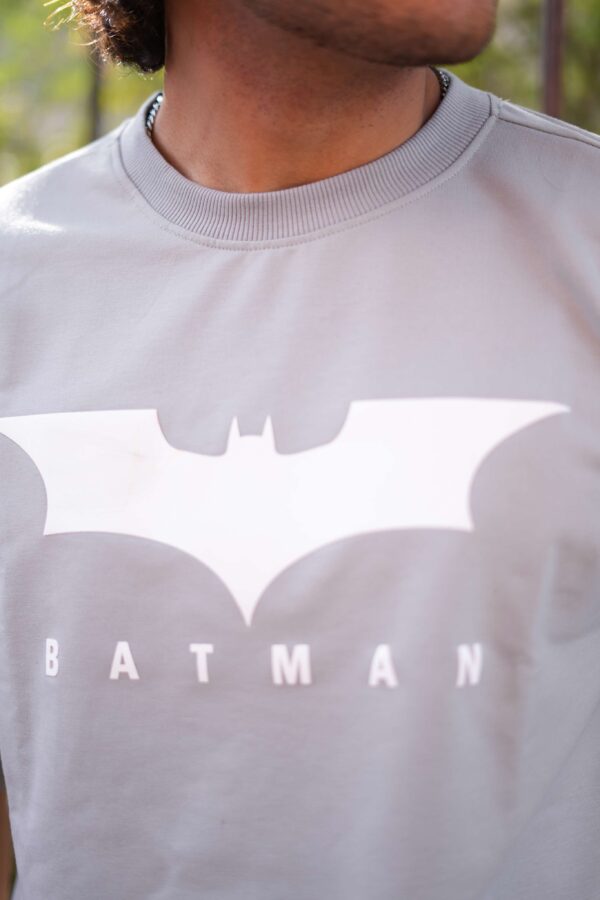 Light Grey BATMAN 3D Logo Oversized T-shirt