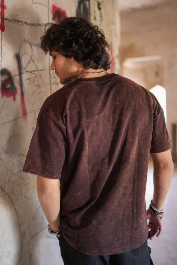 acid wash brown color oversize t-shirt