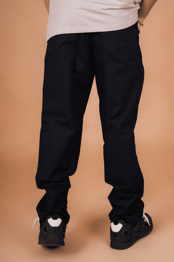 Men in style with Dark Blue Relaxed Fit Linen Pants/Trousers
