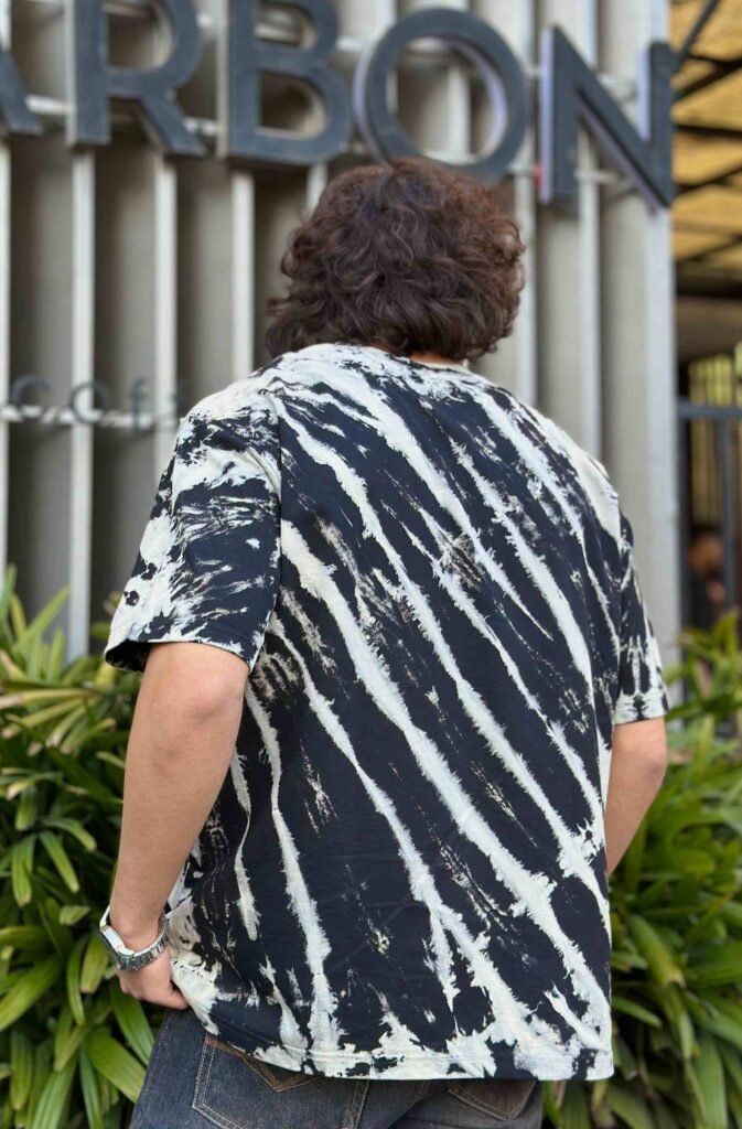 Leopard Stripes Acid Wash Oversized T-Shirt