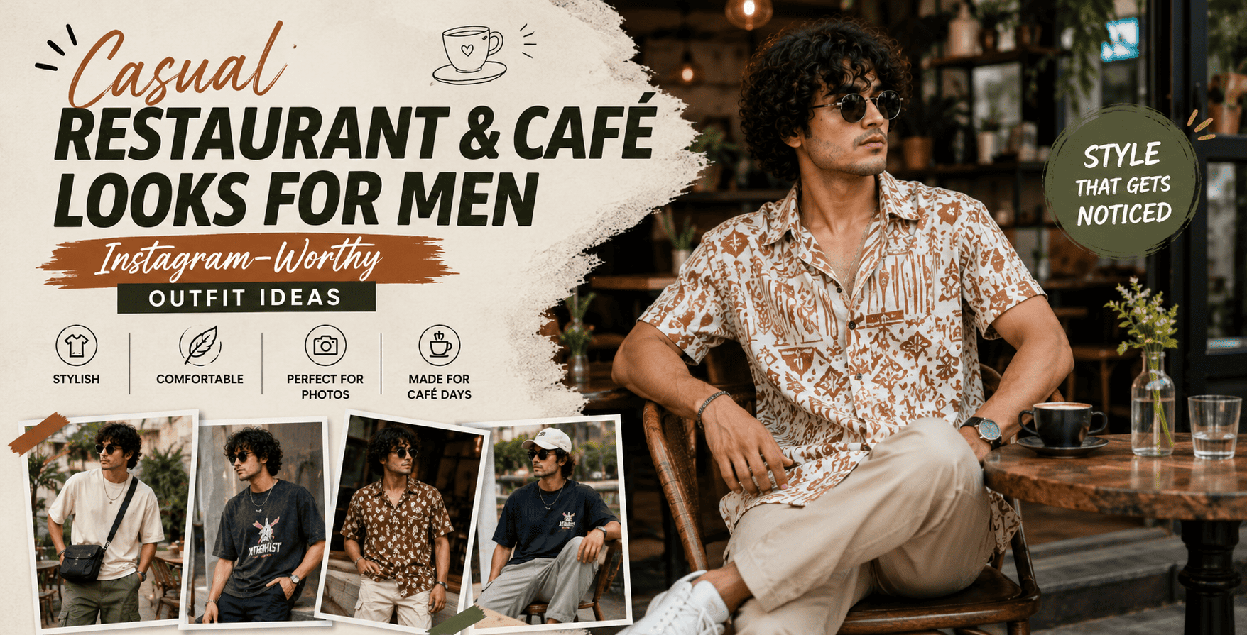 Casual Restaurant & Café Looks for Men